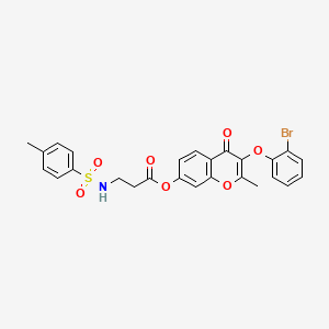 [3-(2-bromophenoxy)-2-methyl-4-oxochromen-7-yl] 3-[(4-methylphenyl)sulfonylamino]propanoate