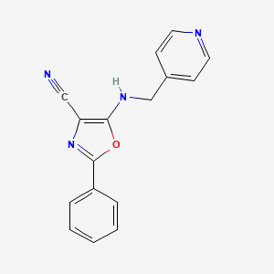 2-Phenyl-5-[(pyridin-4-ylmethyl)amino]-1,3-oxazole-4-carbonitrile