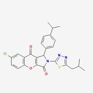 7-Chloro-2-[5-(2-methylpropyl)-1,3,4-thiadiazol-2-yl]-1-[4-(propan-2-yl)phenyl]-1,2-dihydrochromeno[2,3-c]pyrrole-3,9-dione