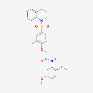 2-[4-(3,4-dihydroquinolin-1(2H)-ylsulfonyl)-2-methylphenoxy]-N-(2,5-dimethoxyphenyl)acetamide