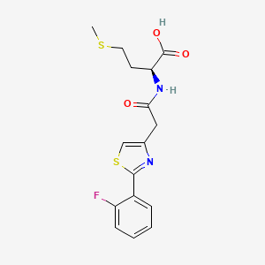 molecular formula C16H17FN2O3S2 B11136679 N-{[2-(2-fluorophenyl)-1,3-thiazol-4-yl]acetyl}-L-methionine 