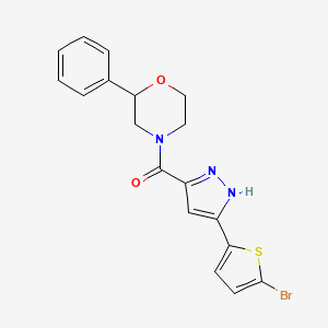 [5-(5-bromothiophen-2-yl)-1H-pyrazol-3-yl](2-phenylmorpholin-4-yl)methanone