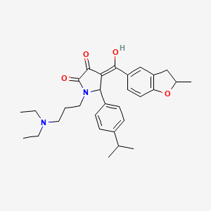 1-[3-(diethylamino)propyl]-3-hydroxy-4-[(2-methyl-2,3-dihydro-1-benzofuran-5-yl)carbonyl]-5-[4-(propan-2-yl)phenyl]-1,5-dihydro-2H-pyrrol-2-one