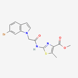 molecular formula C16H14BrN3O3S B11136736 methyl 2-{[(6-bromo-1H-indol-1-yl)acetyl]amino}-5-methyl-1,3-thiazole-4-carboxylate 