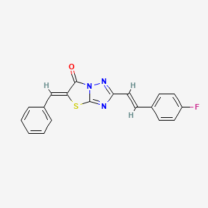 (5Z)-5-benzylidene-2-[(E)-2-(4-fluorophenyl)ethenyl][1,3]thiazolo[3,2-b][1,2,4]triazol-6(5H)-one