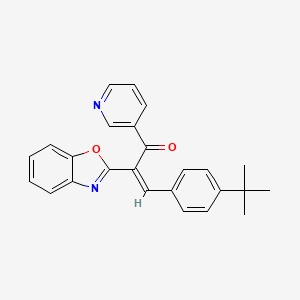 (2Z)-2-(1,3-benzoxazol-2-yl)-3-(4-tert-butylphenyl)-1-(pyridin-3-yl)prop-2-en-1-one