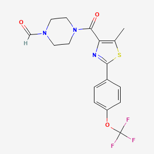 4-({5-Methyl-2-[4-(trifluoromethoxy)phenyl]-1,3-thiazol-4-yl}carbonyl)piperazine-1-carbaldehyde