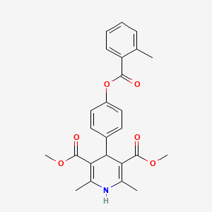 Dimethyl 2,6-dimethyl-4-(4-{[(2-methylphenyl)carbonyl]oxy}phenyl)-1,4-dihydropyridine-3,5-dicarboxylate