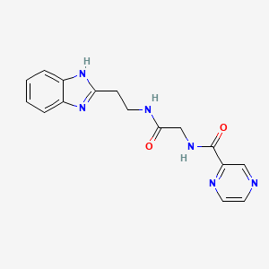 molecular formula C16H16N6O2 B11136773 N-(2-{[2-(1H-1,3-benzimidazol-2-yl)ethyl]amino}-2-oxoethyl)-2-pyrazinecarboxamide 