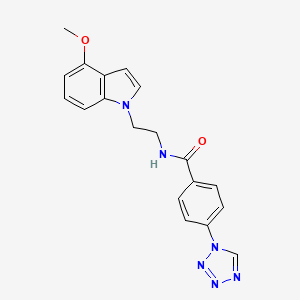 N-[2-(4-methoxy-1H-indol-1-yl)ethyl]-4-(1H-1,2,3,4-tetraazol-1-yl)benzamide