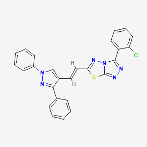 3-(2-chlorophenyl)-6-[(E)-2-(1,3-diphenyl-1H-pyrazol-4-yl)ethenyl][1,2,4]triazolo[3,4-b][1,3,4]thiadiazole