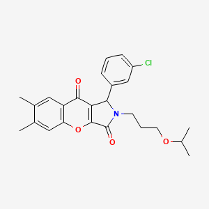 1-(3-Chlorophenyl)-6,7-dimethyl-2-[3-(propan-2-yloxy)propyl]-1,2-dihydrochromeno[2,3-c]pyrrole-3,9-dione