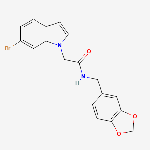 N-(1,3-benzodioxol-5-ylmethyl)-2-(6-bromo-1H-indol-1-yl)acetamide