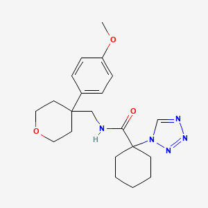 N-{[4-(4-methoxyphenyl)tetrahydro-2H-pyran-4-yl]methyl}-1-(1H-1,2,3,4-tetraazol-1-yl)-1-cyclohexanecarboxamide