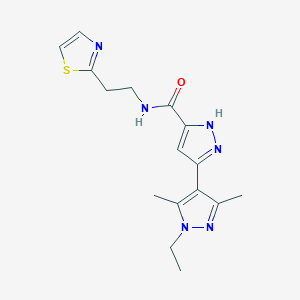 1'-ethyl-3',5'-dimethyl-N-[2-(1,3-thiazol-2-yl)ethyl]-1'H,2H-3,4'-bipyrazole-5-carboxamide