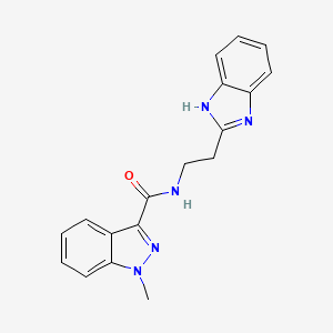 molecular formula C18H17N5O B11136863 N-[2-(1H-1,3-benzimidazol-2-yl)ethyl]-1-methyl-1H-indazole-3-carboxamide 