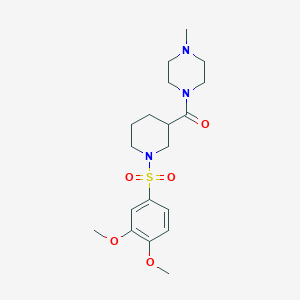 molecular formula C19H29N3O5S B11136899 {1-[(3,4-Dimethoxyphenyl)sulfonyl]piperidin-3-yl}(4-methylpiperazin-1-yl)methanone 