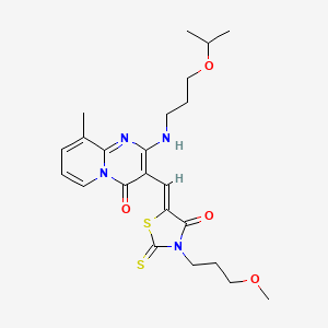 3-{(Z)-[3-(3-methoxypropyl)-4-oxo-2-thioxo-1,3-thiazolidin-5-ylidene]methyl}-9-methyl-2-{[3-(propan-2-yloxy)propyl]amino}-4H-pyrido[1,2-a]pyrimidin-4-one