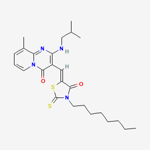 9-methyl-2-[(2-methylpropyl)amino]-3-[(Z)-(3-octyl-4-oxo-2-thioxo-1,3-thiazolidin-5-ylidene)methyl]-4H-pyrido[1,2-a]pyrimidin-4-one