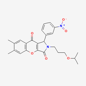 6,7-Dimethyl-1-(3-nitrophenyl)-2-[3-(propan-2-yloxy)propyl]-1,2-dihydrochromeno[2,3-c]pyrrole-3,9-dione