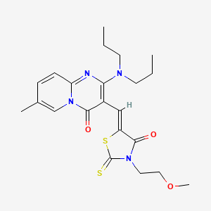 2-(dipropylamino)-3-{(Z)-[3-(2-methoxyethyl)-4-oxo-2-thioxo-1,3-thiazolidin-5-ylidene]methyl}-7-methyl-4H-pyrido[1,2-a]pyrimidin-4-one