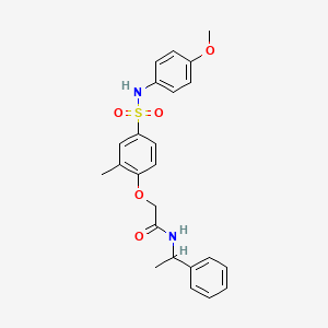 2-{4-[(4-methoxyphenyl)sulfamoyl]-2-methylphenoxy}-N-(1-phenylethyl)acetamide