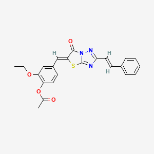 2-ethoxy-4-[(Z)-{6-oxo-2-[(E)-2-phenylethenyl][1,3]thiazolo[3,2-b][1,2,4]triazol-5(6H)-ylidene}methyl]phenyl acetate