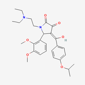 molecular formula C28H36N2O6 B11136993 1-[2-(diethylamino)ethyl]-5-(2,3-dimethoxyphenyl)-3-hydroxy-4-{[4-(propan-2-yloxy)phenyl]carbonyl}-1,5-dihydro-2H-pyrrol-2-one 