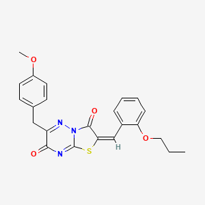 (2E)-6-(4-methoxybenzyl)-2-(2-propoxybenzylidene)-7H-[1,3]thiazolo[3,2-b][1,2,4]triazine-3,7(2H)-dione