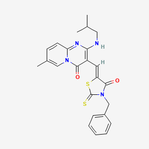 3-[(Z)-(3-benzyl-4-oxo-2-thioxo-1,3-thiazolidin-5-ylidene)methyl]-7-methyl-2-[(2-methylpropyl)amino]-4H-pyrido[1,2-a]pyrimidin-4-one