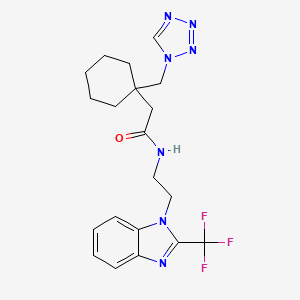 2-[1-(1H-1,2,3,4-tetraazol-1-ylmethyl)cyclohexyl]-N-{2-[2-(trifluoromethyl)-1H-1,3-benzimidazol-1-yl]ethyl}acetamide