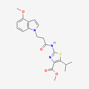 methyl 5-isopropyl-2-{[3-(4-methoxy-1H-indol-1-yl)propanoyl]amino}-1,3-thiazole-4-carboxylate