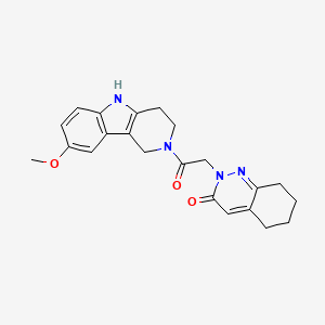 molecular formula C22H24N4O3 B11137078 2-[2-(8-methoxy-1,3,4,5-tetrahydro-2H-pyrido[4,3-b]indol-2-yl)-2-oxoethyl]-5,6,7,8-tetrahydro-3(2H)-cinnolinone 