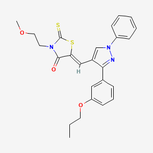 (5Z)-3-(2-methoxyethyl)-5-{[1-phenyl-3-(3-propoxyphenyl)-1H-pyrazol-4-yl]methylidene}-2-thioxo-1,3-thiazolidin-4-one