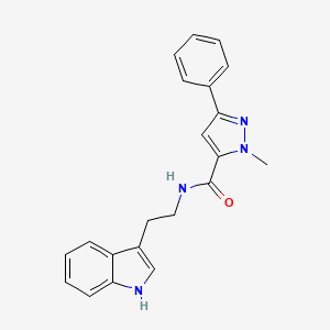 molecular formula C21H20N4O B11137090 N-[2-(1H-indol-3-yl)ethyl]-1-methyl-3-phenyl-1H-pyrazole-5-carboxamide 