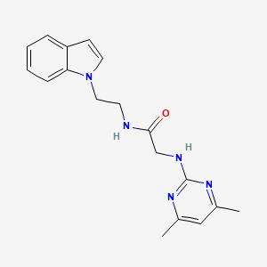 molecular formula C18H21N5O B11137094 2-[(4,6-dimethyl-2-pyrimidinyl)amino]-N-[2-(1H-indol-1-yl)ethyl]acetamide 