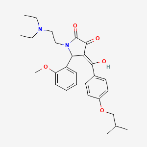 molecular formula C28H36N2O5 B11137098 1-[2-(diethylamino)ethyl]-3-hydroxy-5-(2-methoxyphenyl)-4-{[4-(2-methylpropoxy)phenyl]carbonyl}-1,5-dihydro-2H-pyrrol-2-one 