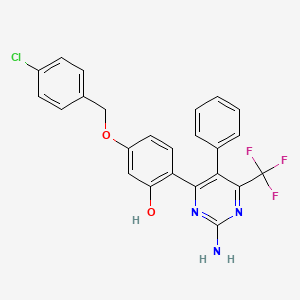 2-[2-Amino-5-phenyl-6-(trifluoromethyl)-4-pyrimidinyl]-5-[(4-chlorobenzyl)oxy]phenol