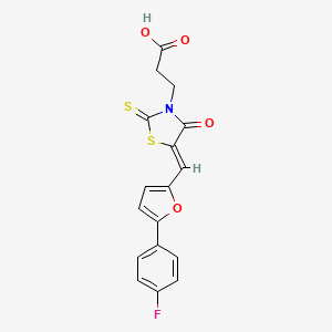 3-[(5Z)-5-{[5-(4-fluorophenyl)furan-2-yl]methylidene}-4-oxo-2-thioxo-1,3-thiazolidin-3-yl]propanoic acid