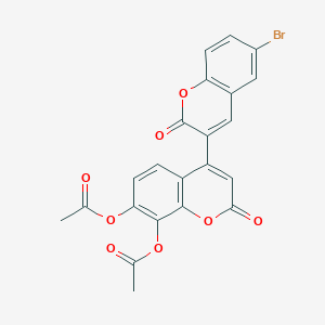 molecular formula C22H13BrO8 B11137125 6-bromo-2,2'-dioxo-2H,2'H-3,4'-bichromene-7',8'-diyl diacetate 