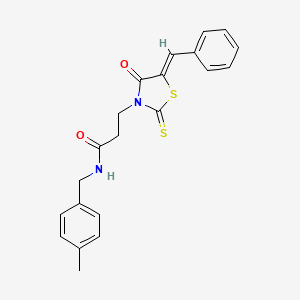 3-[(5Z)-5-benzylidene-4-oxo-2-thioxo-1,3-thiazolidin-3-yl]-N-(4-methylbenzyl)propanamide