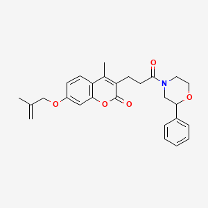 4-methyl-7-[(2-methylallyl)oxy]-3-[3-oxo-3-(2-phenylmorpholino)propyl]-2H-chromen-2-one