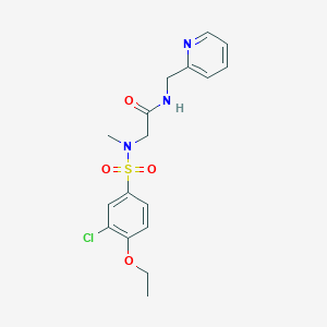 molecular formula C17H20ClN3O4S B11137171 2-[(3-Chloro-4-ethoxy-benzenesulfonyl)-methyl-amino]-N-pyridin-2-ylmethyl-acetamide 