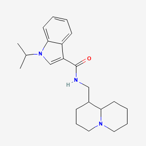 molecular formula C22H31N3O B11137184 N-(octahydro-2H-quinolizin-1-ylmethyl)-1-(propan-2-yl)-1H-indole-3-carboxamide 