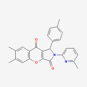 6,7-Dimethyl-1-(4-methylphenyl)-2-(6-methylpyridin-2-yl)-1,2-dihydrochromeno[2,3-c]pyrrole-3,9-dione