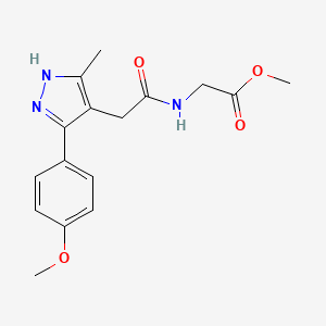 molecular formula C16H19N3O4 B11137217 methyl N-{[5-(4-methoxyphenyl)-3-methyl-1H-pyrazol-4-yl]acetyl}glycinate 