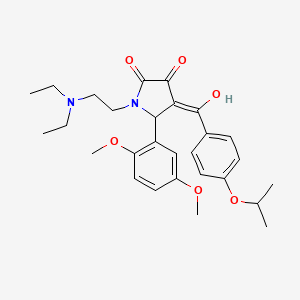 molecular formula C28H36N2O6 B11137248 1-[2-(diethylamino)ethyl]-5-(2,5-dimethoxyphenyl)-3-hydroxy-4-{[4-(propan-2-yloxy)phenyl]carbonyl}-1,5-dihydro-2H-pyrrol-2-one 