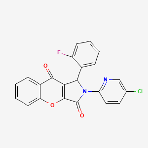 molecular formula C22H12ClFN2O3 B11137254 2-(5-Chloropyridin-2-yl)-1-(2-fluorophenyl)-1,2-dihydrochromeno[2,3-c]pyrrole-3,9-dione 