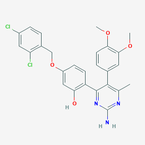 2-[2-Amino-5-(3,4-dimethoxyphenyl)-6-methyl-4-pyrimidinyl]-5-[(2,4-dichlorobenzyl)oxy]phenol