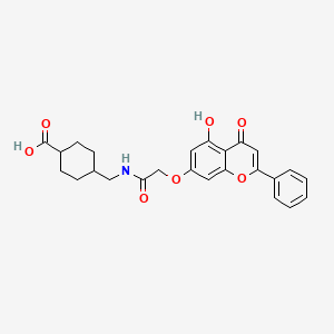 molecular formula C25H25NO7 B11137307 trans-4-[({[(5-hydroxy-4-oxo-2-phenyl-4H-chromen-7-yl)oxy]acetyl}amino)methyl]cyclohexanecarboxylic acid 